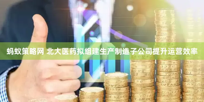 蚂蚁策略网 北大医药拟组建生产制造子公司提升运营效率
