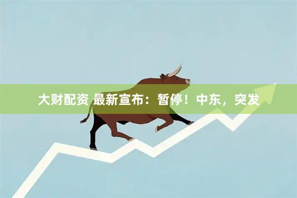 大财配资 最新宣布：暂停！中东，突发